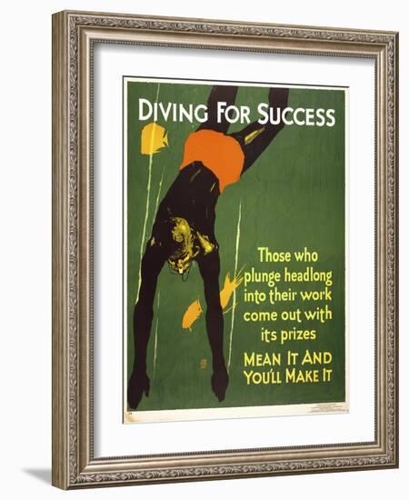 Diving for Success-null-Framed Giclee Print