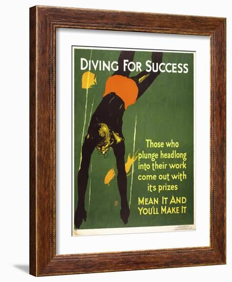 Diving for Success-null-Framed Giclee Print