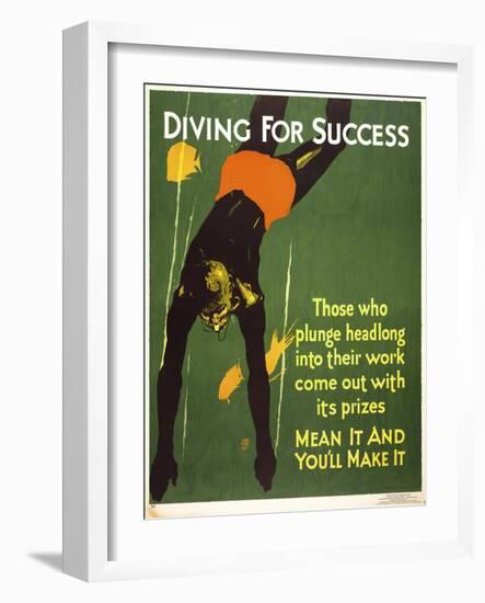 Diving for Success-null-Framed Giclee Print