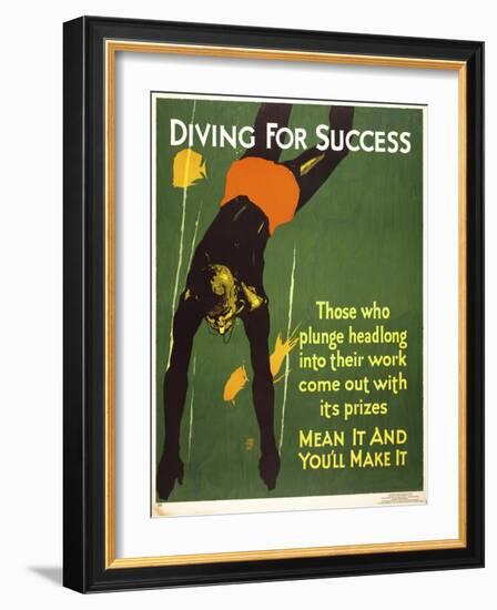 Diving for Success-null-Framed Giclee Print