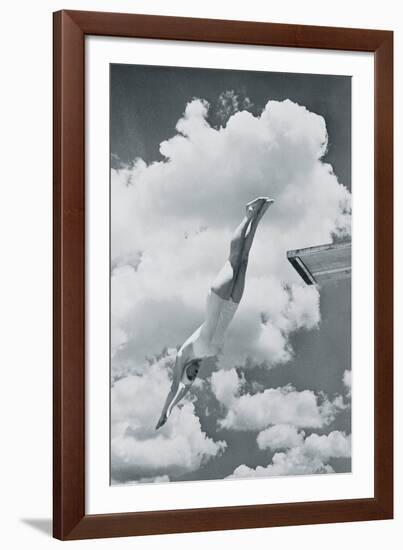 Diving Girl-The Vintage Collection-Framed Giclee Print