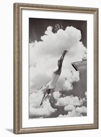 Diving Girl-The Chelsea Collection-Framed Art Print