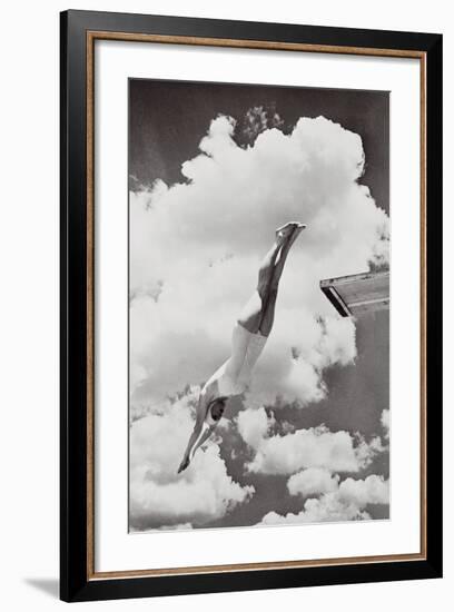 Diving Girl-The Chelsea Collection-Framed Art Print