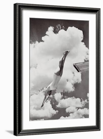 Diving Girl-The Chelsea Collection-Framed Art Print