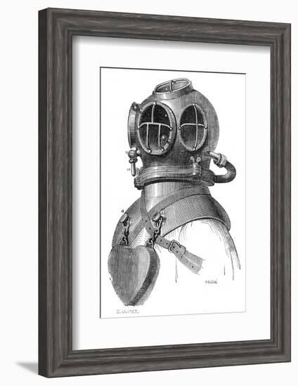 Diving Helmet with Weights Attached-null-Framed Photographic Print