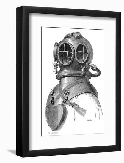 Diving Helmet with Weights Attached-null-Framed Photographic Print