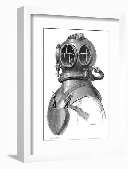 Diving Helmet with Weights Attached-null-Framed Photographic Print