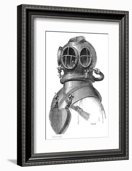Diving Helmet with Weights Attached-null-Framed Photographic Print