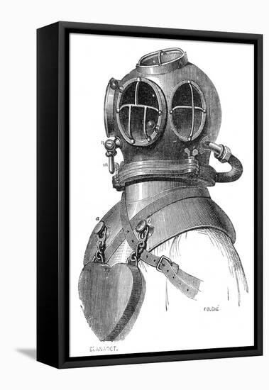 Diving Helmet with Weights Attached-null-Framed Premier Image Canvas