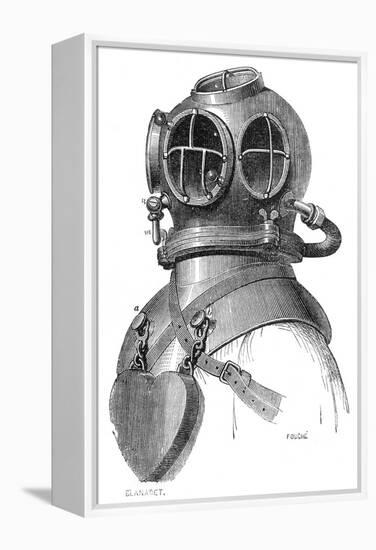 Diving Helmet with Weights Attached-null-Framed Premier Image Canvas