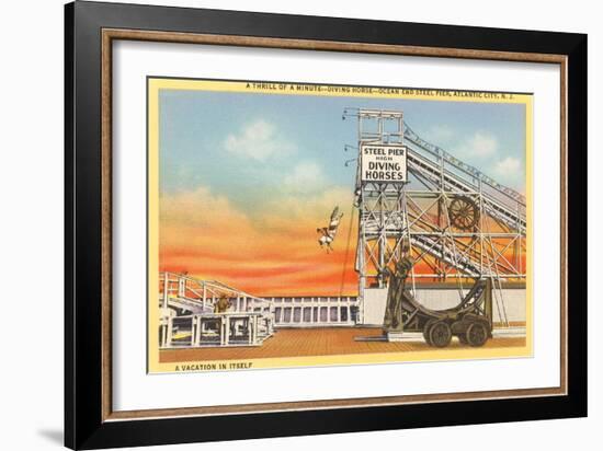 Diving Horse, Atlantic City, New Jersey-null-Framed Art Print