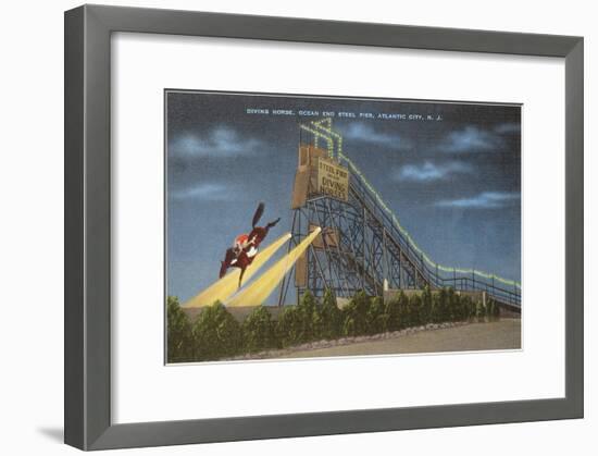 Diving Horse, Atlantic City, New Jersey-null-Framed Art Print