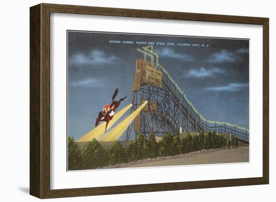 Diving Horse, Atlantic City, New Jersey-null-Framed Art Print