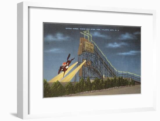 Diving Horse, Atlantic City, New Jersey-null-Framed Art Print