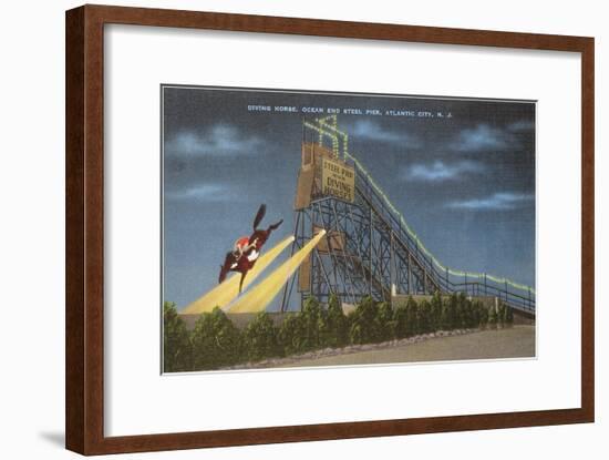 Diving Horse, Atlantic City, New Jersey-null-Framed Art Print