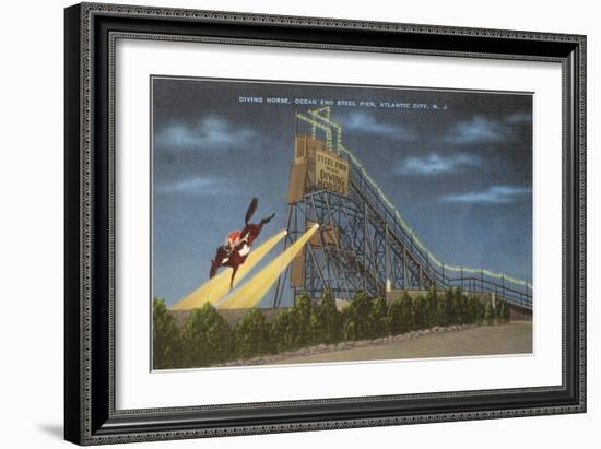Diving Horse, Atlantic City, New Jersey-null-Framed Art Print