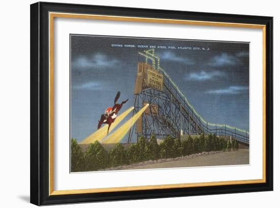 Diving Horse, Atlantic City, New Jersey-null-Framed Art Print