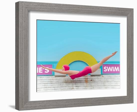 Diving Lady-Carlos Vargas-Framed Photographic Print