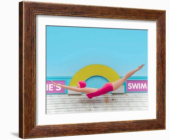 Diving Lady-Carlos Vargas-Framed Photographic Print