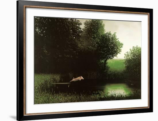 Diving Pig-Michael Sowa-Framed Art Print