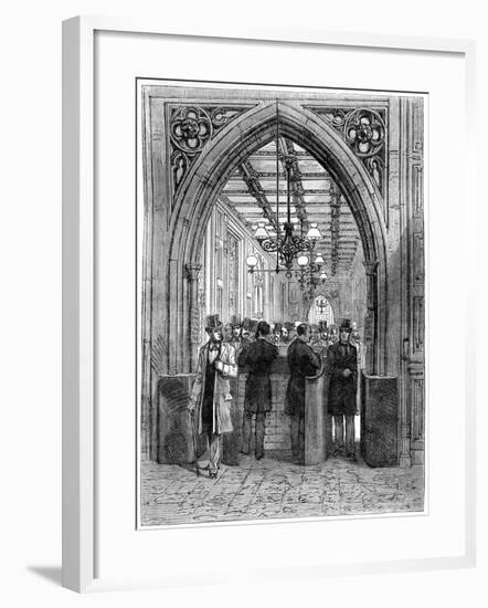 Division Barrier and Lobby, House of Commons, Westminster, London, 19th Century-null-Framed Giclee Print