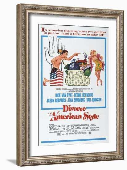 Divorce American Style, US poster, Dick Van Dyke, Debbie Reynolds, 1967-null-Framed Art Print