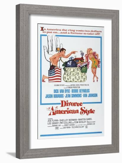 Divorce American Style, US poster, Dick Van Dyke, Debbie Reynolds, 1967-null-Framed Art Print