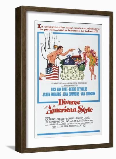 Divorce American Style, US poster, Dick Van Dyke, Debbie Reynolds, 1967-null-Framed Art Print