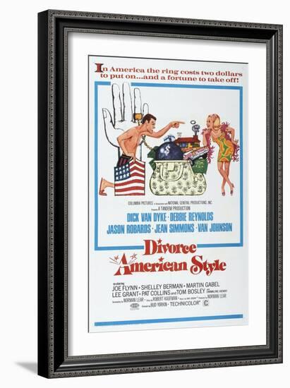 Divorce American Style, US poster, Dick Van Dyke, Debbie Reynolds, 1967-null-Framed Art Print