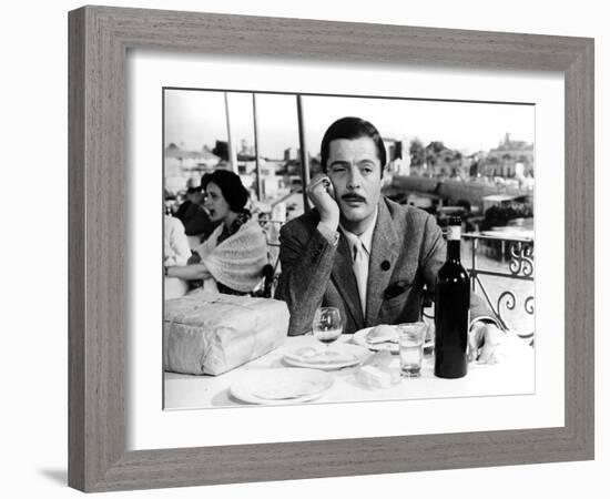 Divorce - Italian Style, Marcello Mastroianni, 1961-null-Framed Photo