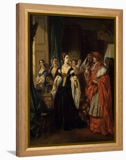 Divorce of Henry Viii and Catherine of Aragon before Cardinal of Wolsey Ca. 1530-Eugene Deveria-Framed Stretched Canvas