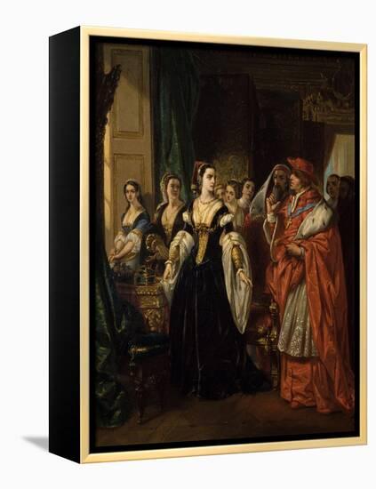 Divorce of Henry Viii and Catherine of Aragon before Cardinal of Wolsey Ca. 1530-Eugene Deveria-Framed Stretched Canvas