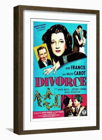 Divorce, US poster, Bruce Cabot, Kay Francis, 1945-null-Framed Art Print