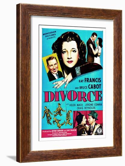 Divorce, US poster, Bruce Cabot, Kay Francis, 1945-null-Framed Art Print