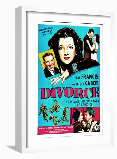 Divorce, US poster, Bruce Cabot, Kay Francis, 1945-null-Framed Art Print