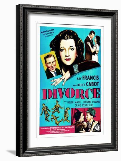 Divorce, US poster, Bruce Cabot, Kay Francis, 1945-null-Framed Premium Giclee Print