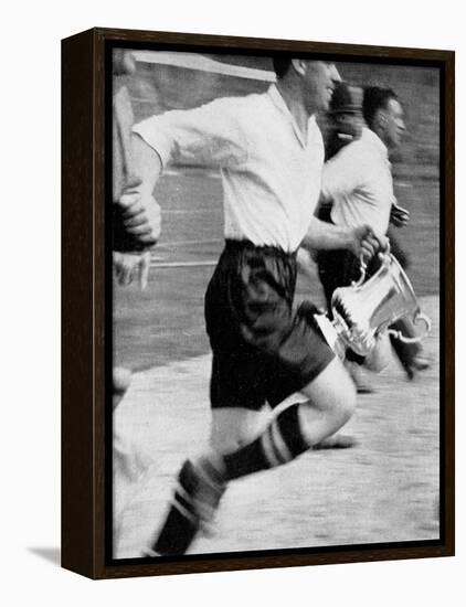 Dixie Dean, Everton Captain, with the F.A. Cup, 1933-null-Framed Premier Image Canvas