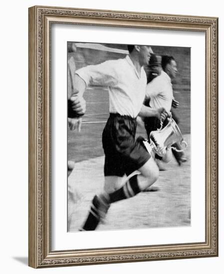 Dixie Dean, Everton Captain, with the F.A. Cup, 1933-null-Framed Photographic Print