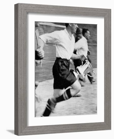 Dixie Dean, Everton Captain, with the F.A. Cup, 1933-null-Framed Photographic Print