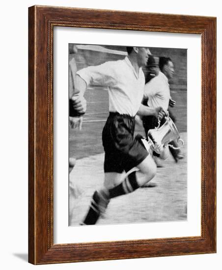 Dixie Dean, Everton Captain, with the F.A. Cup, 1933-null-Framed Photographic Print