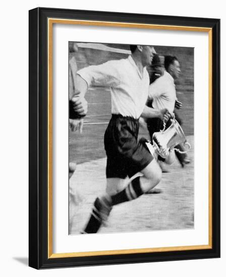 Dixie Dean, Everton Captain, with the F.A. Cup, 1933-null-Framed Photographic Print