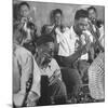 Dizzy Gillespie, "Bebop" King, with His Orchestra at a Jam Session-Allan Grant-Mounted Premium Photographic Print