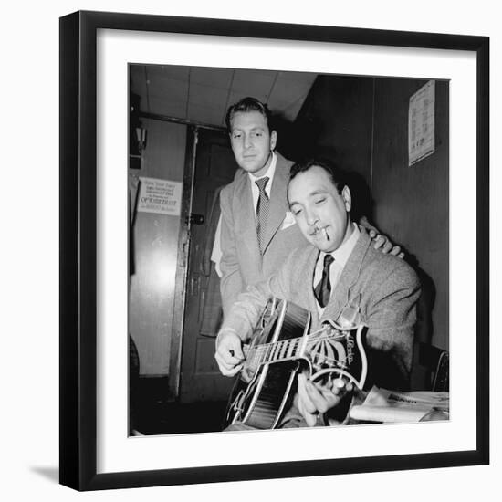 Django Reinhardt and David Rose at the Aquarium in New York City,1946-William Paul Gottlieb-Framed Photographic Print