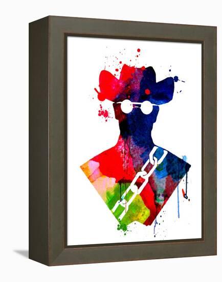 Django Watercolor-Lora Feldman-Framed Stretched Canvas