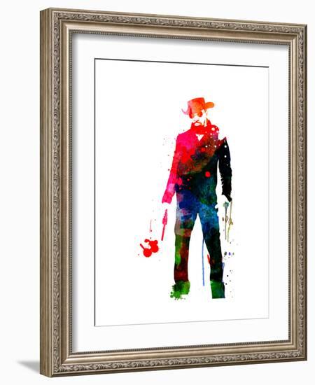 Django with a Gun Watercolor-Lora Feldman-Framed Premium Giclee Print