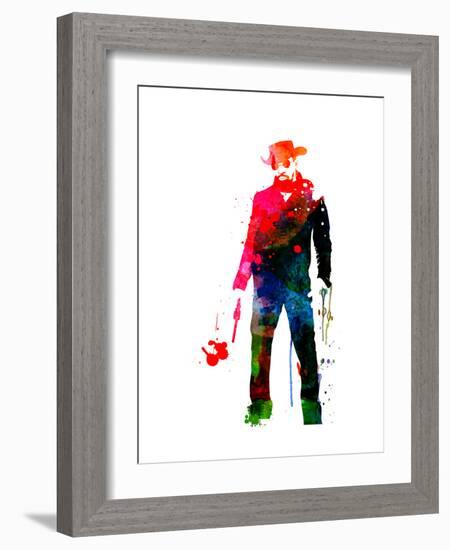 Django with a Gun Watercolor-Lora Feldman-Framed Premium Giclee Print