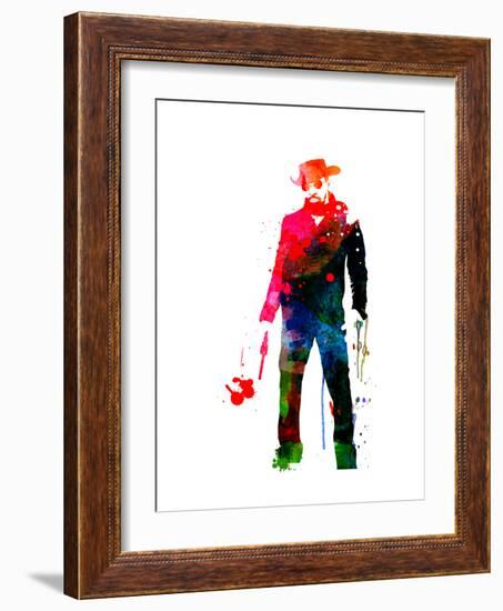 Django with a Gun Watercolor-Lora Feldman-Framed Premium Giclee Print