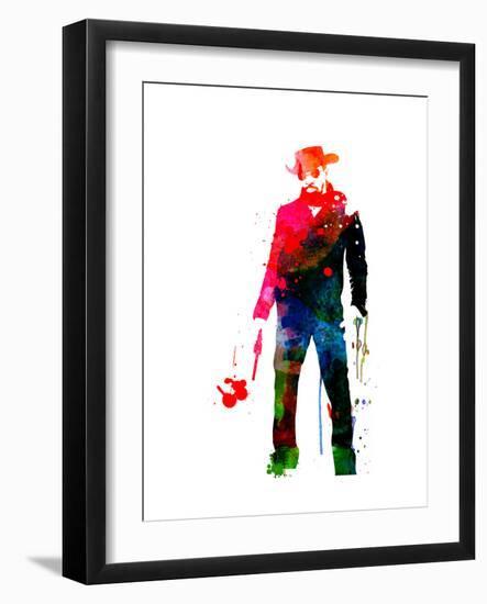 Django with a Gun Watercolor-Lora Feldman-Framed Premium Giclee Print