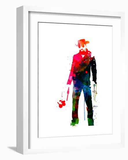 Django with a Gun Watercolor-Lora Feldman-Framed Premium Giclee Print