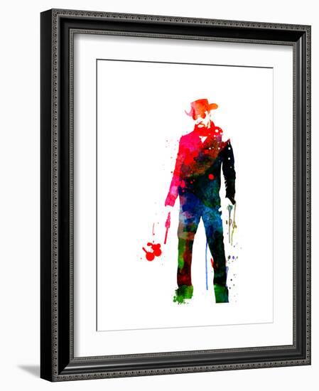 Django with a Gun Watercolor-Lora Feldman-Framed Premium Giclee Print